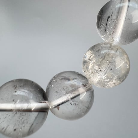 【カイラス産】"手磨き加工"天然ヒマラヤ水晶ブレスレット(10mm内径15cm)②/Kailash Himalayan Quartz Bracelet