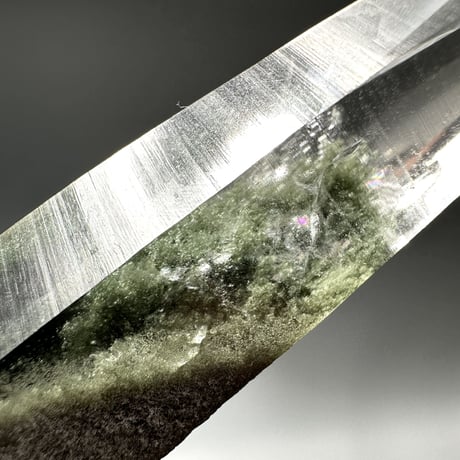 【ガネッシュヒマール産】クローライトイン天然ヒマラヤ水晶ナチュラルポイント⑦ Ganesh Himal Chlorite in Himalayan Quartz Natural Point