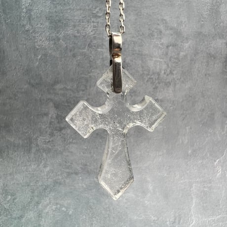 【ガネッシュヒマール産】天然ヒマラヤ水晶クロスペンダントトップ④/Ganesh Himal Himalayan Quartz Cross Pendant Top