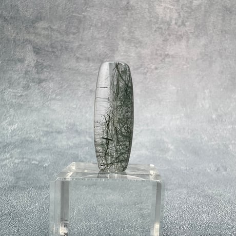 【ガネッシュヒマール産】アクチノライトイン天然ヒマラヤ水晶 樽型ビーズ⑨/Ganesh Himal Actinolite in Himalayan Quartz barrel beads