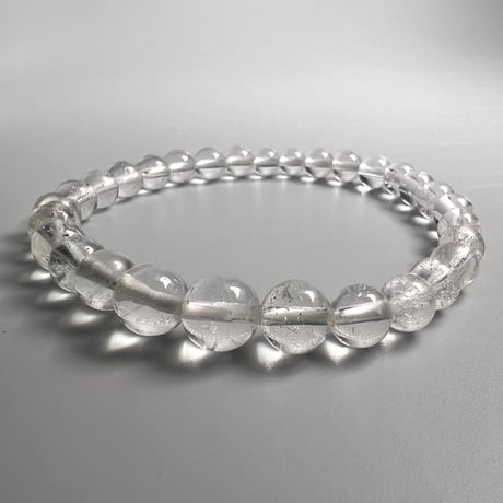 【カイラス産】"手磨き加工"天然ヒマラヤ水晶ブレスレット(5~7mm内径16cm)/Kailash Himalayan Quartz Bracelet