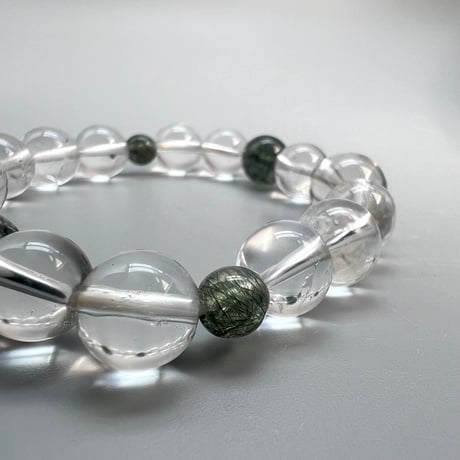 【デザインブレスレット】カイラス×ガネッシュヒマール天然ヒマラヤ水晶デザインブレスレット/Kailash×Ganesh Himal Himalayan Quartz Design Bracelet