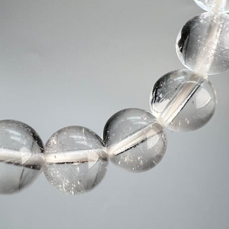 【カイラス産】"手磨き加工"天然ヒマラヤ水晶ブレスレット(8mm内径16cm)/Kailash Himalayan Quartz Bracelet