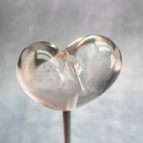 【ガウリシャンカール産】天然ヒマラヤスモーキークォーツ"手磨き加工"ハート型ビーズ①/Gaurishankar Himalayan Smoky Quartz Heart Beads