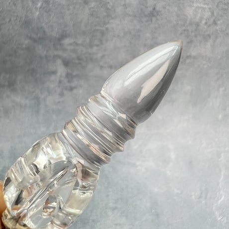 【ガネッシュヒマール産】天然ヒマラヤ水晶"手磨き加工"ペンデュラムペンダント(バジュラ.プルバ)/Ganesh Himal Himalayan Quartz Pendulum