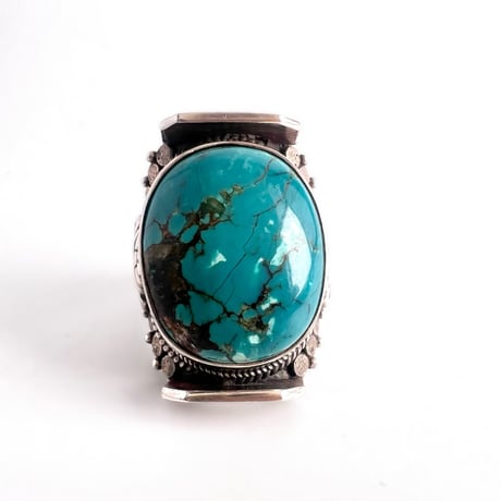 天然チベット産ターコイズSV925リング/Tibetan Turquoise SV925Ring