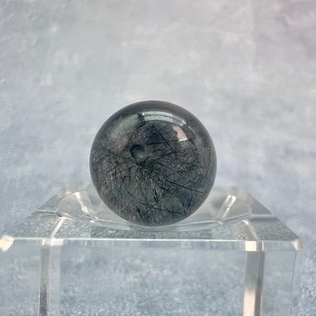 【ガネッシュヒマール産】アクチノライトイン天然ヒマラヤ水晶ビーズ⑦/Ganesh Himal Actinolite in Himalayan Quartz beads