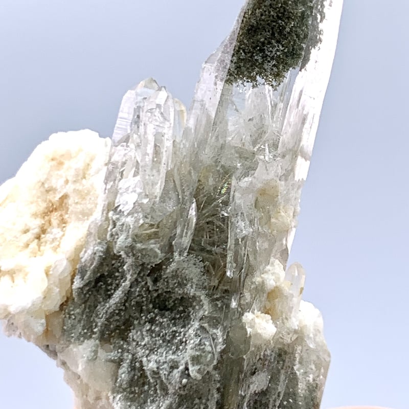 ガネーシュヒマール産クローライト&アクチノライトインヒマラヤ水晶