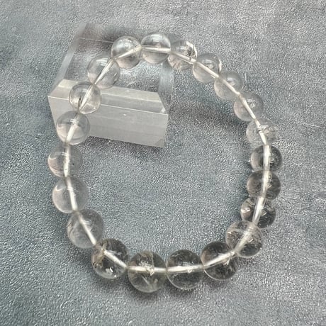 【ガネッシュヒマール産】天然ヒマラヤ水晶ブレスレット10mm内径18.5cm/Ganesh Himal Himalayan Quartz Bracelet