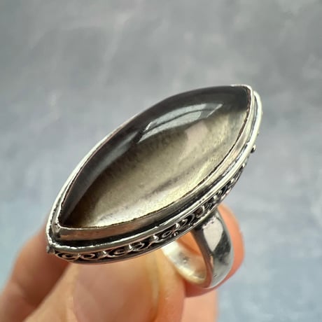 【ガウリシャンカール産】天然ヒマラヤスモーキークォーツ シルバー925デザインリング/GauriShankar Smoky Quartz Silver925 Design Ring