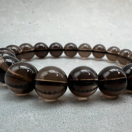ハイクオリティ【ガウリシャンカール産】天然ヒマラヤスモーキークォーツブレスレット(10mm内径17cm)/Gaurishankar Himalayan Smoky Quartz Bracelet