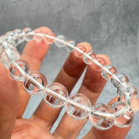 【ガネッシュヒマール産】天然ヒマラヤ水晶ブレスレット8mm内径16cm/Ganesh Himal Himalayan Quartz bBracelet