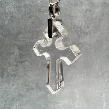 【ガネッシュヒマール産】天然ヒマラヤ水晶クロスペンダントトップ①/Ganesh Himal Himalayan Quartz Cross Pendant Top