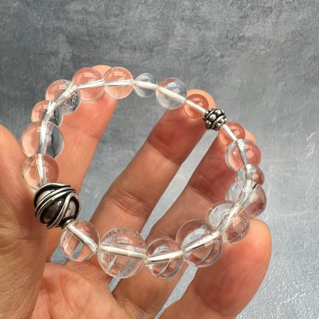 【ガネッシュヒマール産】天然ヒマラヤ水晶デザインブレスレット/Ganesh Himal Himalayan Quartz Design Bracelet