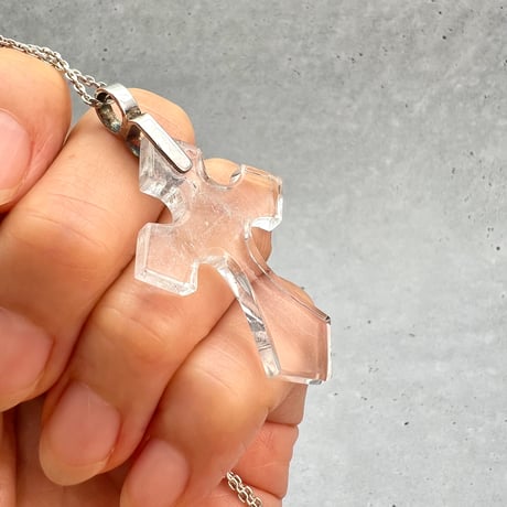【ガネッシュヒマール産】天然ヒマラヤ水晶クロスペンダントトップ⑦/Ganesh Himal Himalayan Quartz Cross Pendant Top