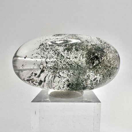 【ガネッシュヒマール産】クローライトイン天然ヒマラヤ水晶オーバルビーズ/Ganesh Himal Chlorite in Himalayan Quartz