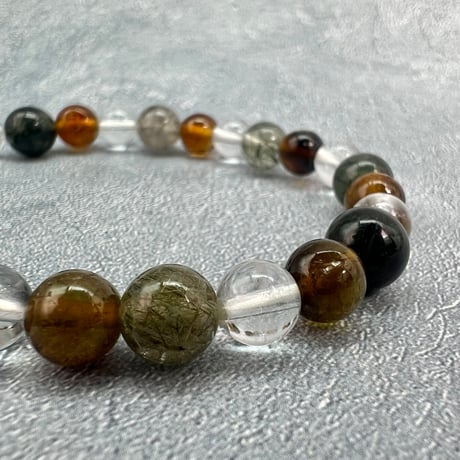【デザインブレスレット】ネパール産ヒマラヤドラバイトトルマリン×ガネッシュヒマール/Nepal Himalayan Tourmaline×Ganesh Bracelet