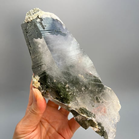 大特価【ガネッシュヒマール産】クローライトイン天然ヒマラヤ水晶❽/Ganesh Himal Chlorite in Himalayan Quartz