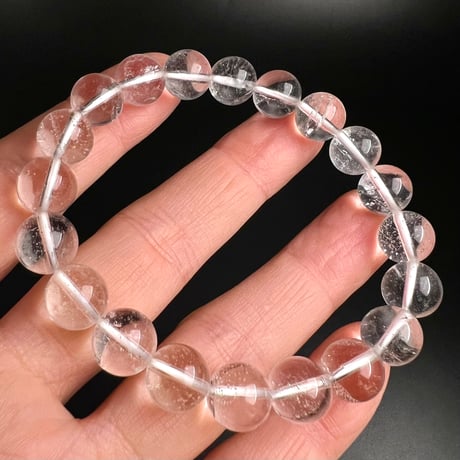 【アンナプルナ産】"手磨き加工"天然ヒマラヤ水晶ブレスレット①10mm内径17cm/Annapurna Himalayan Quartz  Bracelet