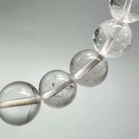 【カイラス産】"手磨き加工"天然ヒマラヤ水晶ブレスレット(10mm内径15cm)①/Kailash Himalayan Quartz Bracelet