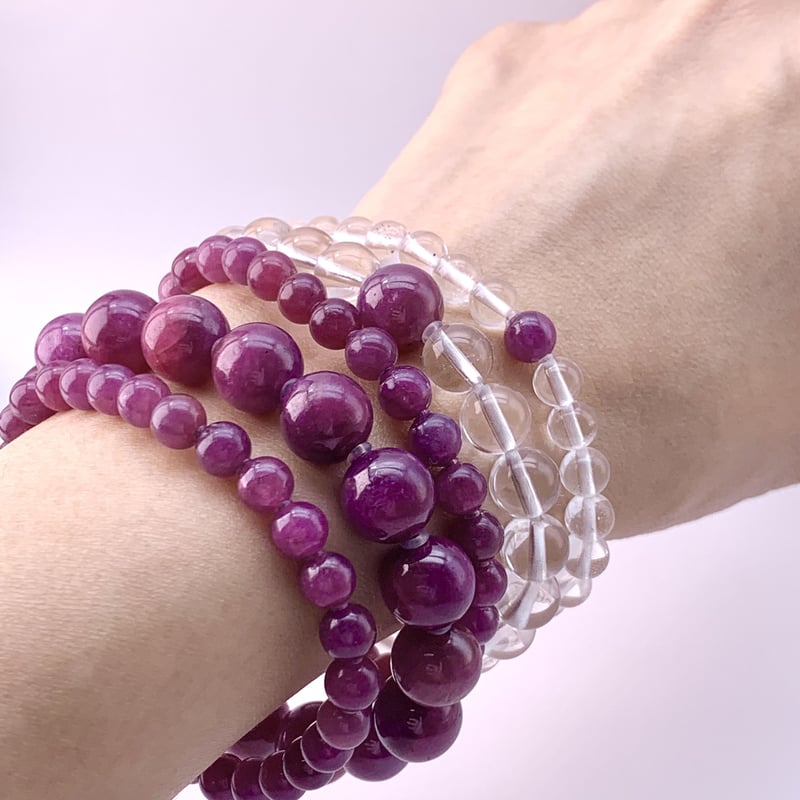 天然ルビー】ピンクパープルサファイアブレスレット(鑑定書付き)/RUBY