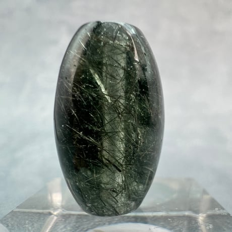 【ガネッシュヒマール産】アクチノライトイン天然ヒマラヤ水晶 樽型ビーズ⑳/Ganesh Himal Actinolite in Himalayan Quartz barrel beads
