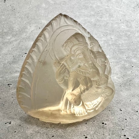 【ガウリシャンカール産】天然ヒマラヤレモンスモーキークォーツ "ガネーシャ"仏像/Gaurishankar Himalayan Lemon Smoky "Ganesha"Statue