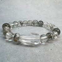 【ガネッシュヒマール産】アクチノライトイン天然ヒマラヤ水晶デザインブレスレット/Ganesh Himal Actinolite in Himalayan Quartz Design Bracelet
