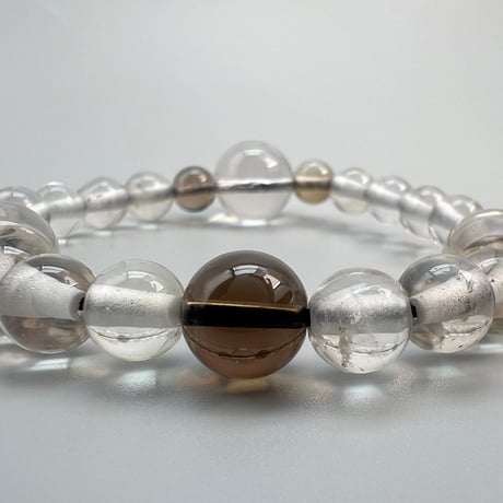 【デザインブレスレット】ガウリシャンカール産天然ヒマラヤスモーキークォーツ/Gaurishankar Smoky Quartz Design Bracelet