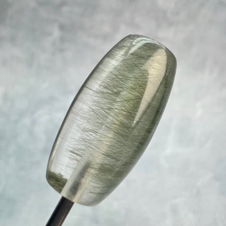 【ガネッシュヒマール産】アクチノライトイン天然ヒマラヤ水晶 樽型ビーズ⑤/Ganesh Himal Actinolite&Chlorite in Himalayan Quartz
