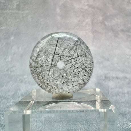 【ガネッシュヒマール産】アクチノライトイン天然ヒマラヤ水晶 タイヤ型ビーズ③/Ganesh Himal Actinolite in Himalayan Quartz Tire beads