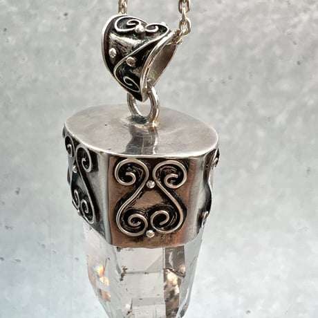【ガネッシュヒマール産】天然ヒマラヤ水晶 シルバー925ペンダントトップ/Ganesh Himal Himalayan Quartz S/V925 Pendant Top