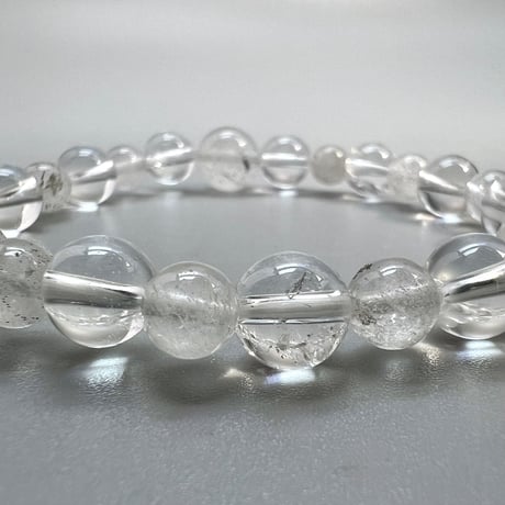 【カイラス産】"手磨き"天然ヒマラヤ水晶デザインブレスレット/Kailash Himalayan Quartz Design Bracelet