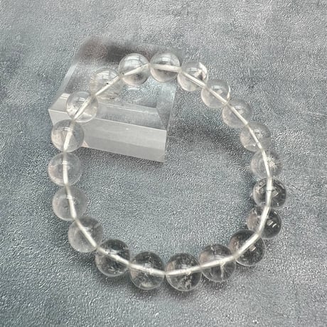 【ガネッシュヒマール産】天然ヒマラヤ水晶ブレスレット 10mm内径17cm/Ganesh Himal Himalayan Quartz Bracelet