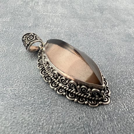 【ガウリシャンカール産】天然ヒマラヤスモーキークォーツ シルバー925ペンダントトップ/GauriShankar Smoky Quartz Silver925 Pendant Top
