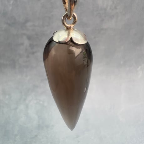 【ガウリシャンカール産】天然ヒマラヤスモーキークォーツ"手磨き加工"ペンダント/ペンデュラム/Gauri Shankar Himalayan Smoky Quartz pendant Pendulum