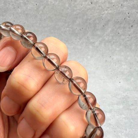 【ガウリシャンカール産】"手磨き加工"天然ヒマラヤスモーキークォーツブレスレット8mm内径16/Gaurishankar Himalayan Smoky Quartz Bracelet