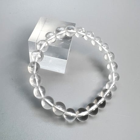 【ハイクオリティー】ガネッシュヒマール産天然ヒマラヤ水晶ブレスレット8mm内径15cm/High Quality Ganesh Himal Himalayan Quartz Bracelet