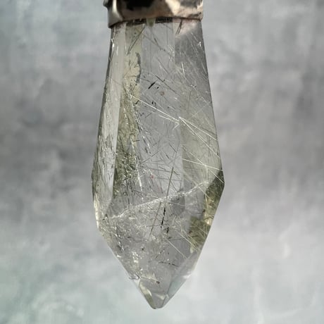 【ガネッシュヒマール産】アクチノライトイン天然ヒマラヤ水晶ペンダントトップ⑤/Ganesh Himal Actinorite in Himalayan Quartz Pendant Top