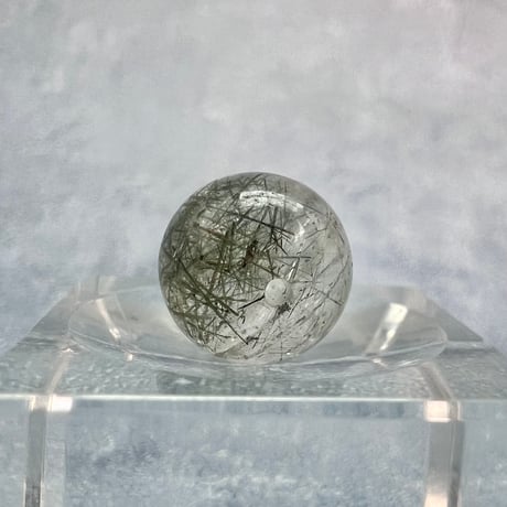 【ガネッシュヒマール産】アクチノライトイン天然ヒマラヤ水晶ビーズ⑭/Ganesh Himal Actinolite in Himalayan Quartz beads