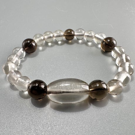ガウリシャンカール産天然ヒマラヤスモーキークォーツ デザインブレスレット2️⃣ Gaurishankar SmokyQuartz Design Bracelet