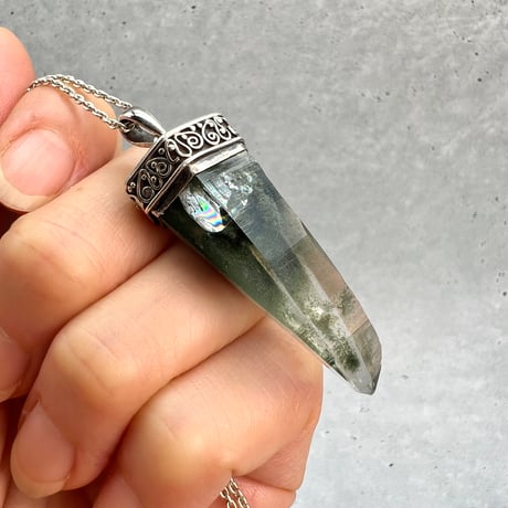 【ガネッシュヒマール産】天然ヒマラヤ水晶 シルバー925ペンダントトップ/Ganesh Himal Himalayan Quartz S/V925 Pendant Top