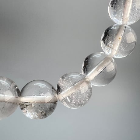 【カイラス産】"手磨き加工"天然ヒマラヤ水晶ブレスレット(8mm内径15cm)/Kailash Himalayan Quartz Bracelet