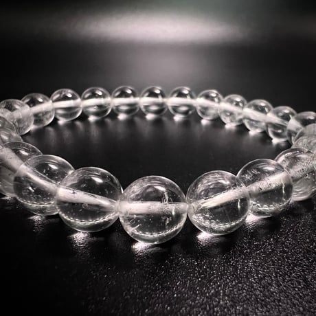 【アンナプルナ産】"手磨き加工"天然ヒマラヤ水晶ブレスレット8mm内径16cm/Annapurna Himalayan Quartz  Bracelet①