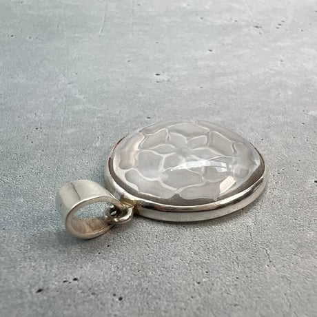 【ガネッシュヒマール産】天然ヒマラヤ水晶"蓮の花"シルバー925ペンダントトップ①/Ganesh Himal Himalayan Quartz "Lotus "S/V925 Pendant top
