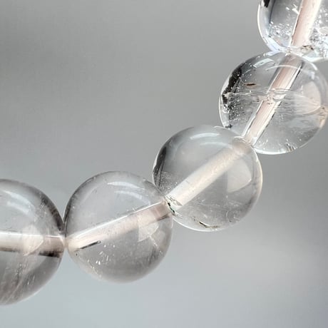 【カイラス産】"手磨き加工"天然ヒマラヤ水晶ブレスレット(10mm内径17cm)②/Kailash Himalayan Quartz Bracelet