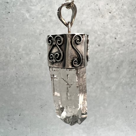 【ガネッシュヒマール産】天然ヒマラヤ水晶 シルバー925ペンダントトップ/Ganesh Himal Himalayan Quartz S/V925 Pendant Top