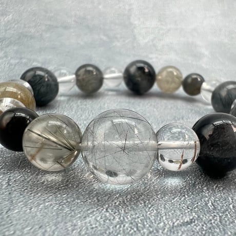【デザインブレスレット】ガネッシュヒマール×カイラス天然ヒマラヤ水晶デザインブレスレット/Ganesh Himal×Kailash Himalayan Quartz Design Bracelet