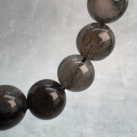 【ガネッシュヒマール産】アクチノライトイン天然ヒマラヤ水晶ブレスレット⑥/Ganesh Himal Actinorite in Himalayan Quartz Bracelet