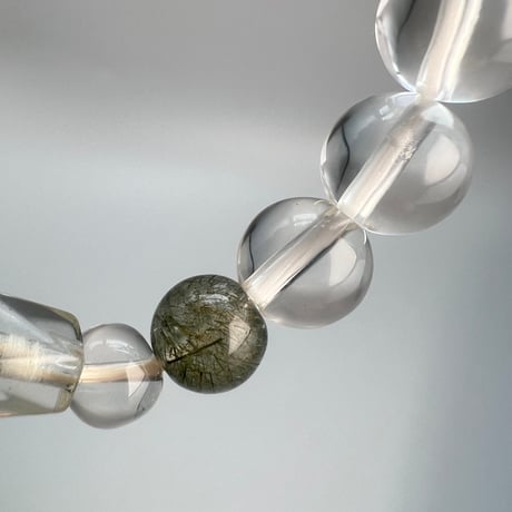 【デザインブレスレット】カイラス×ガネッシュヒマール天然ヒマラヤ水晶デザインブレスレット/Kailash×Ganesh Himal Himalayan Quartz Design Bracelet